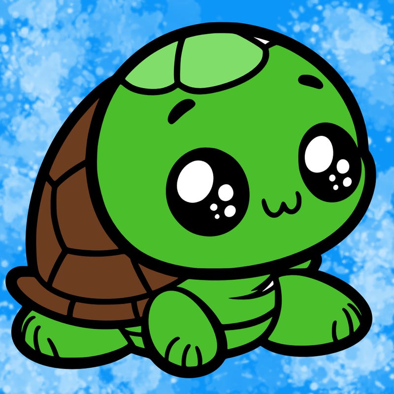 cute little animated turtle