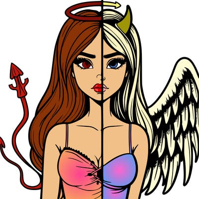 devil vs angel realistic girl