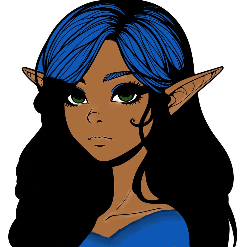elf girl realistic dark fantasy