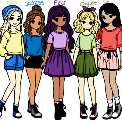 a group of five girls