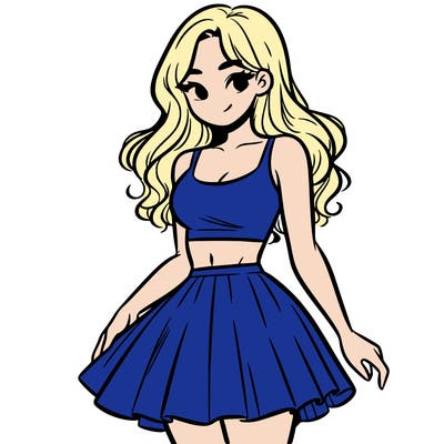 woman in a skirt and crop top