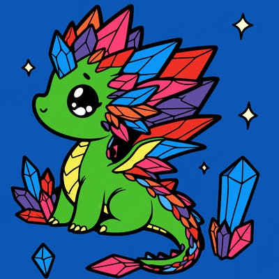 little cute crystal dragon