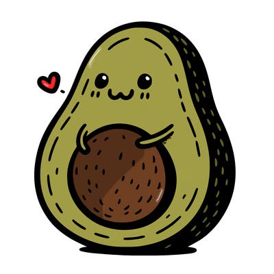 an avocado hugging an avocado