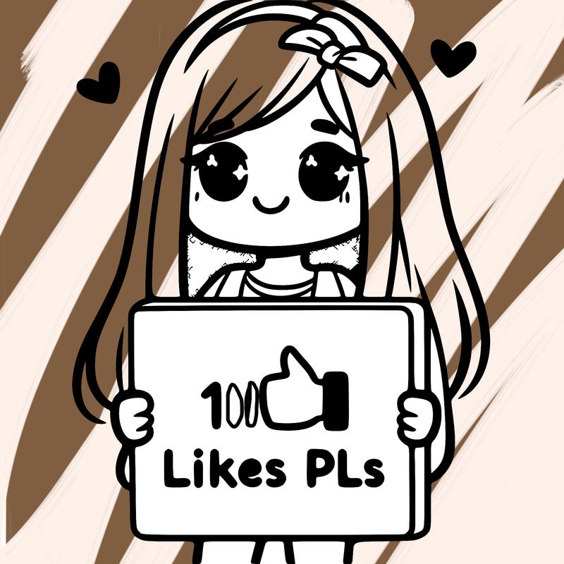 girl holding a sign saying 10 likes pls