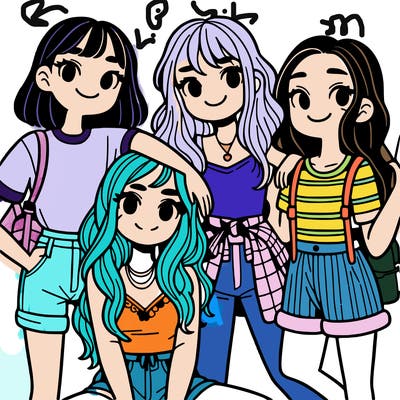 four girls best friends