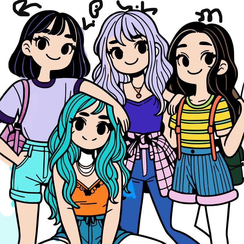 four girls best friends