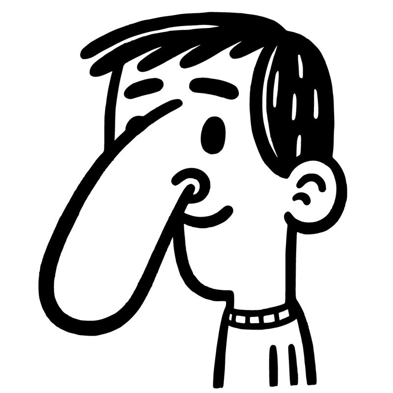 a person with big a big long nose