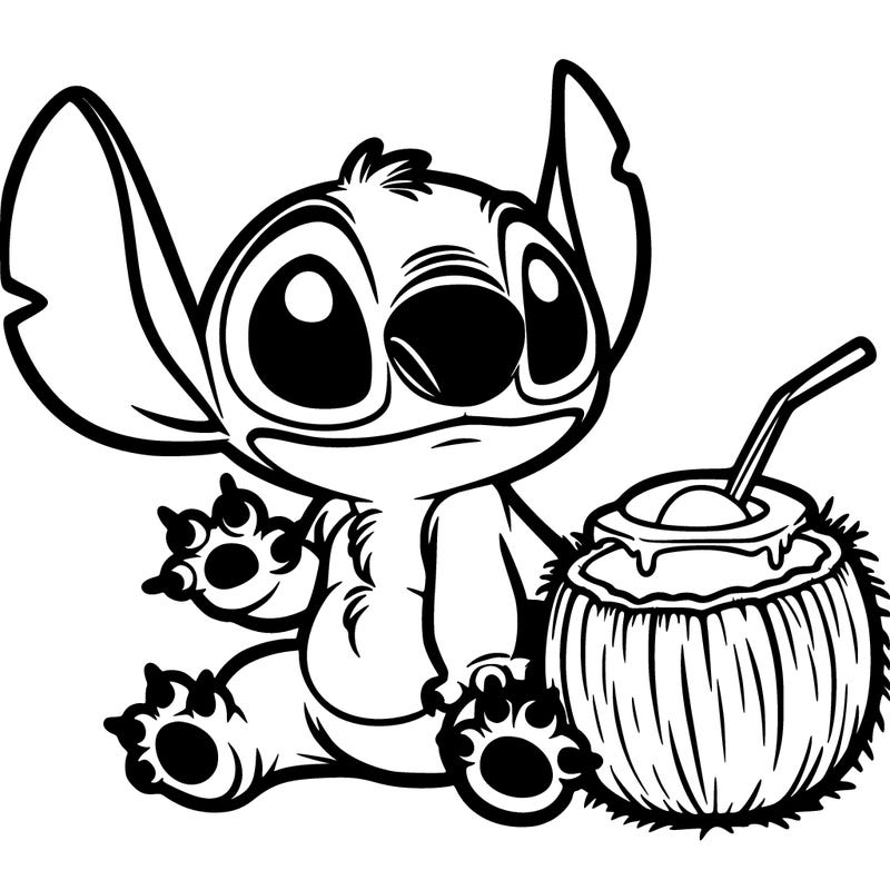 stitch with a coconut