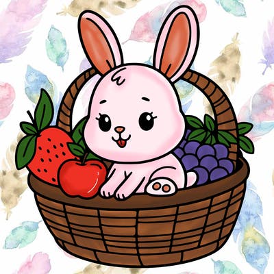 bunny in a fruit basket