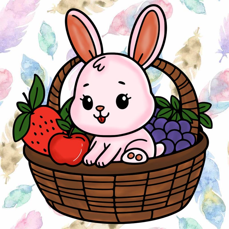 bunny in a fruit basket