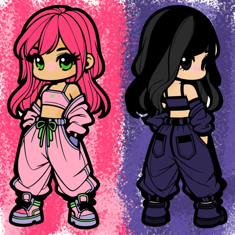 girl in crop top and baggy pants