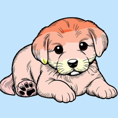 a cute realistic puppy