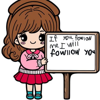 girl holding a sign