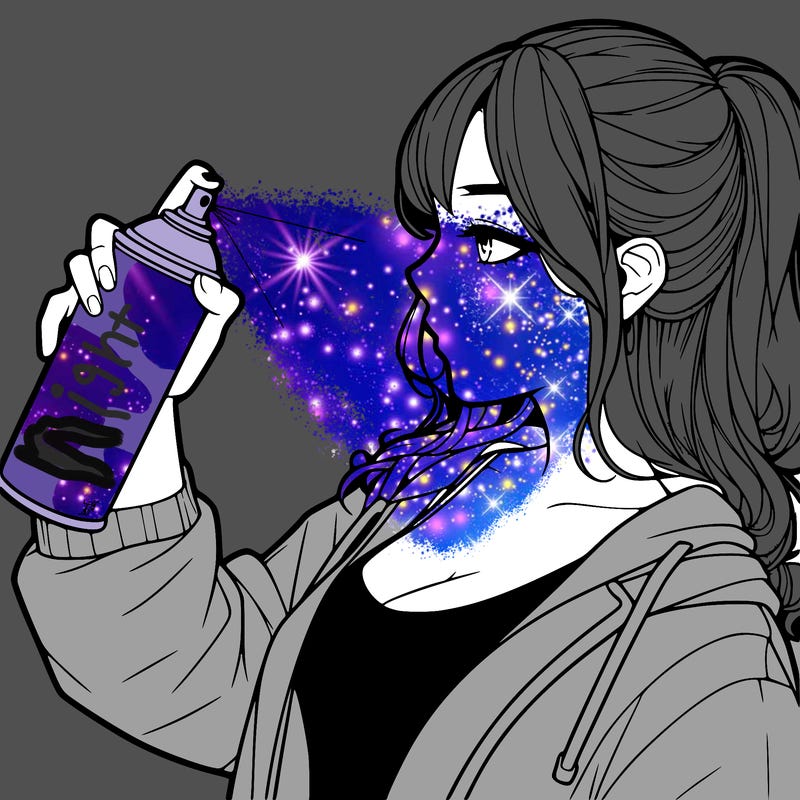 a realistic girl spray, painting