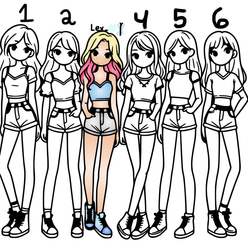 a group of girls wearing crop tops and shorts