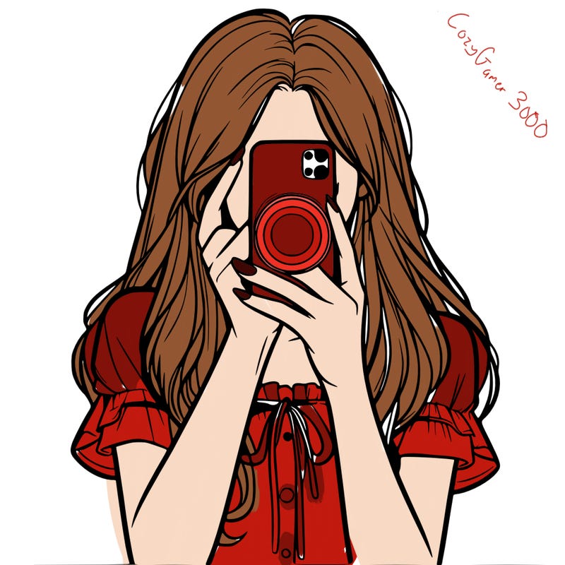 a realistic girl holding her phone taking pictures