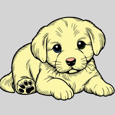 a cute realistic puppy