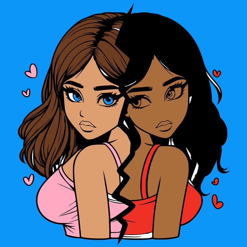 realistic girl split