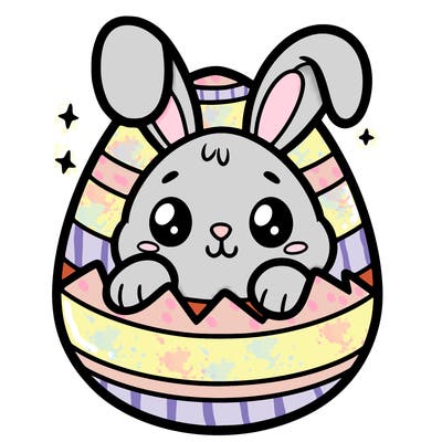 easter egg-shaped bunny