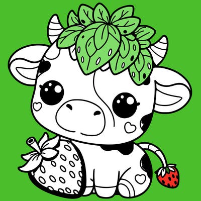cute strawberry cow