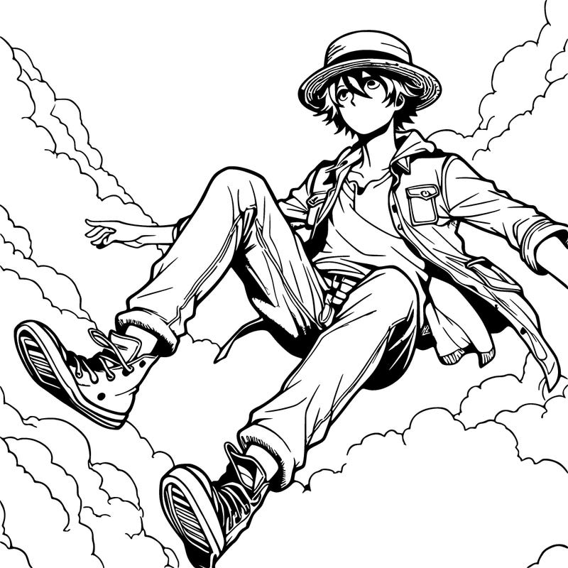 luffy ( one piece ) in the sky realistic version