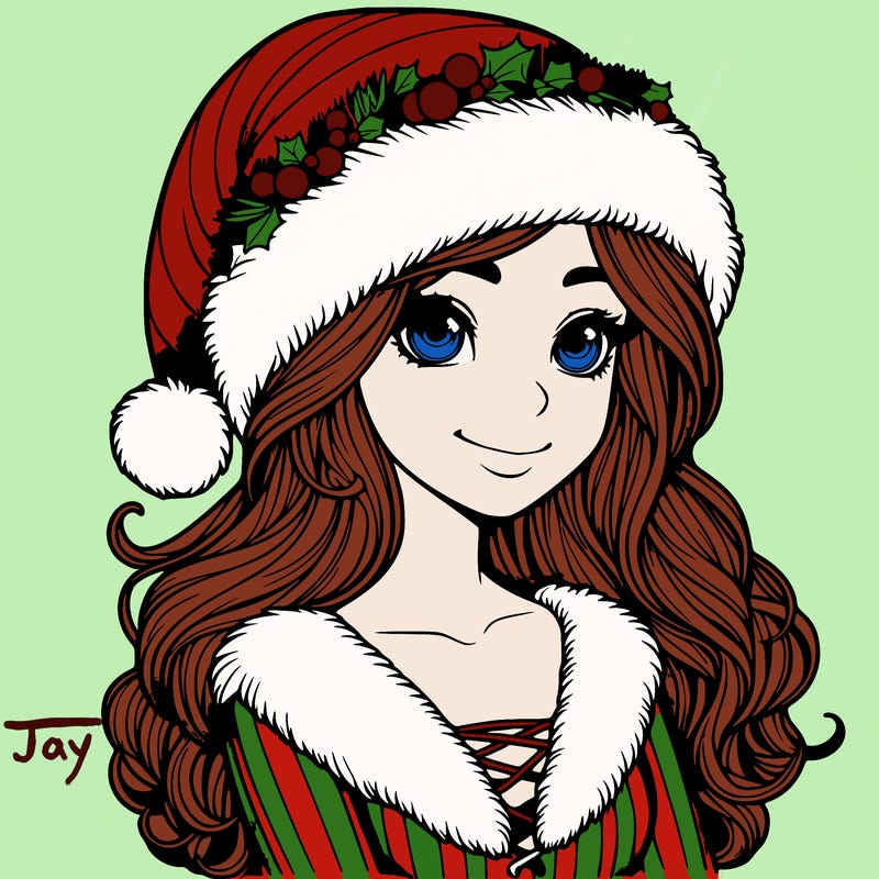realistic christmas  girl