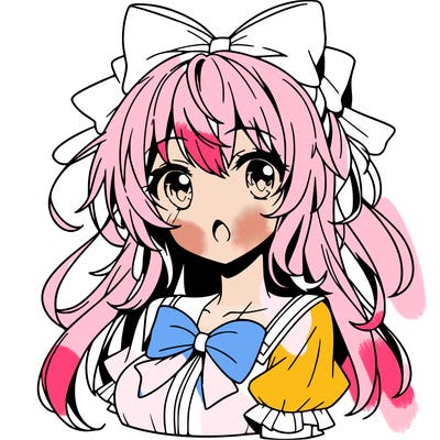 anime girl who has long hair and a bow in her haire