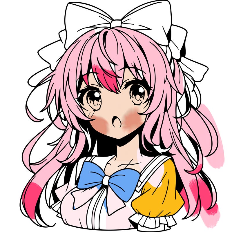 anime girl who has long hair and a bow in her haire