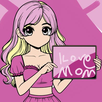 realistic pretty girl holding blank sign