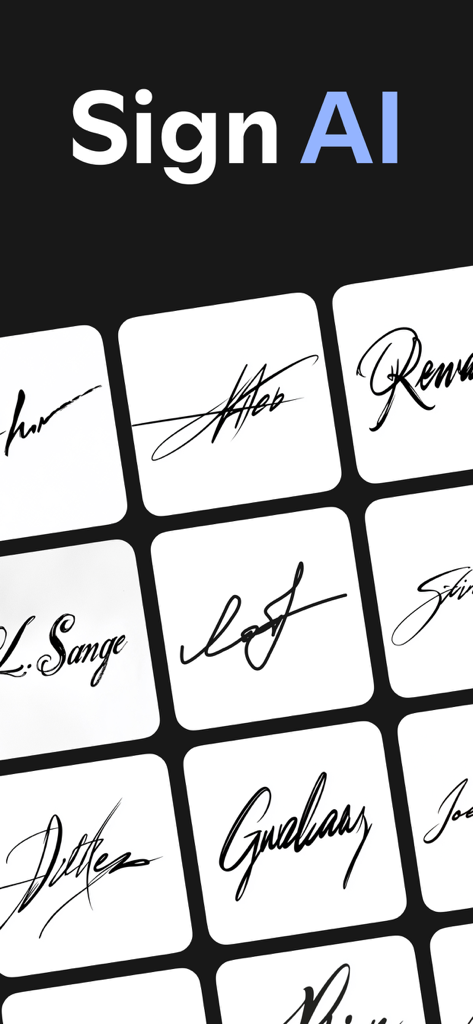 Sign AI - Signature Maker Pdf - Colección de estilos de firmas digitales profesionales