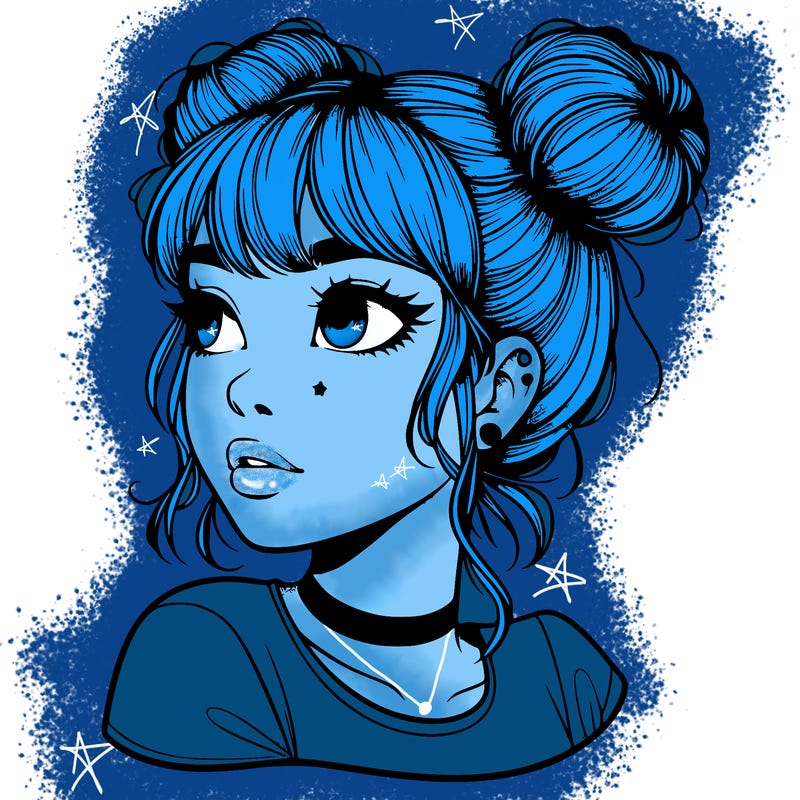 realistic girl with spacebuns