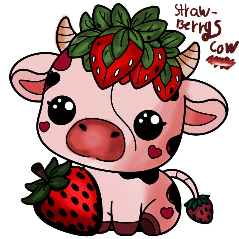 cute strawberry cow