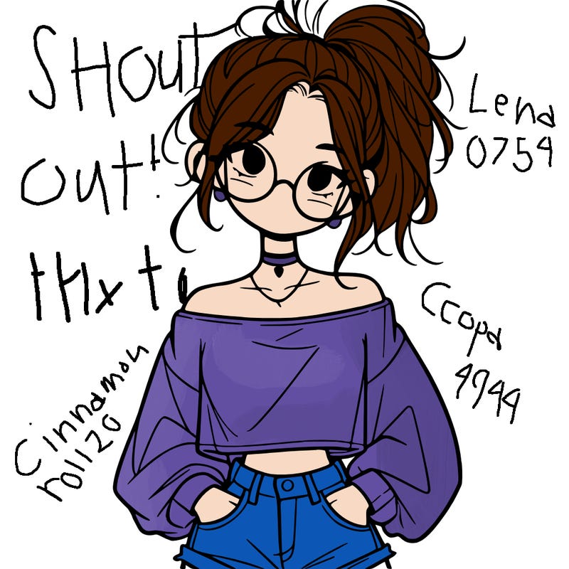 girl with a messy ponytail glasses a baggy crop top and jean shorts