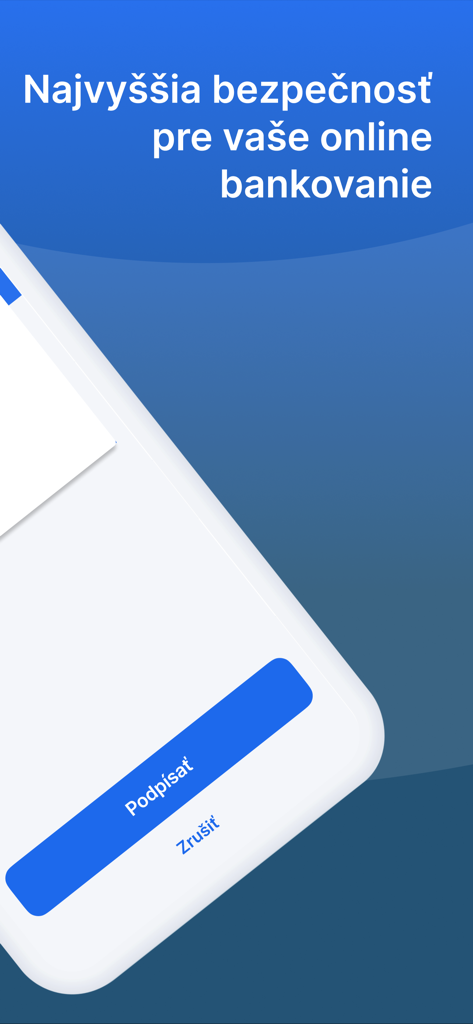 SLSP mToken mobile app interface for secure online banking authentication