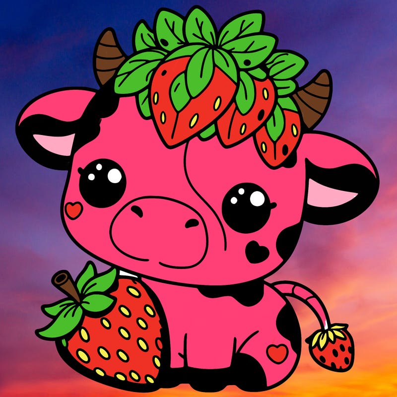 cute strawberry cow