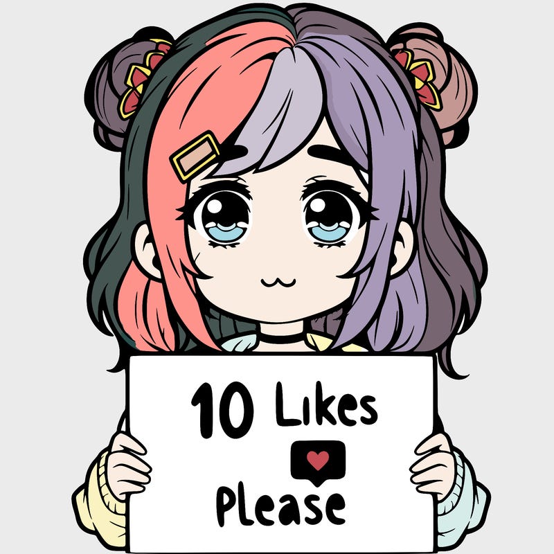 a girl with a sign saying 10 likes please