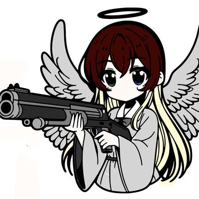 manga angel with a shot gun
