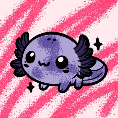 cute easy baby axolotl