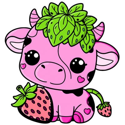 cute strawberry cow
