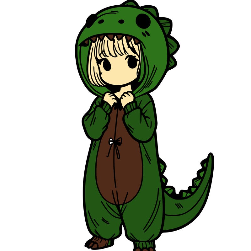dino onesies on girl