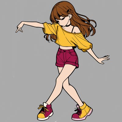 realistic girl danceing