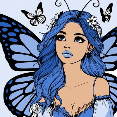 butterfly fairy realistic girl