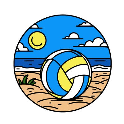 volleyball on a beach