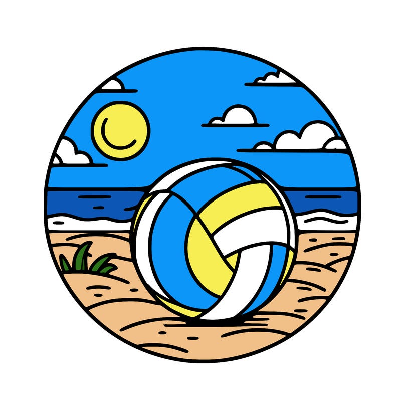 volleyball on a beach