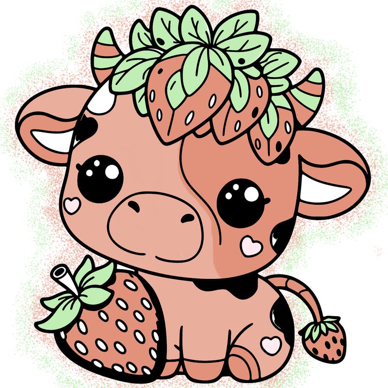 cute strawberry cow