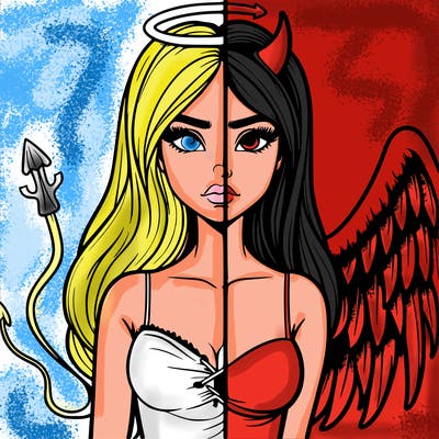devil vs angel realistic girl