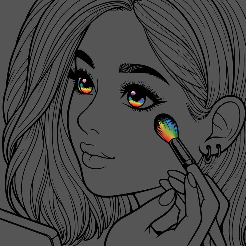 a realistic girl doing her makeup