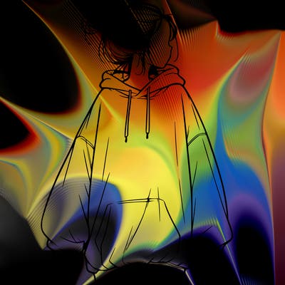 realistic girl with a oversized sweatshirt on and a bun