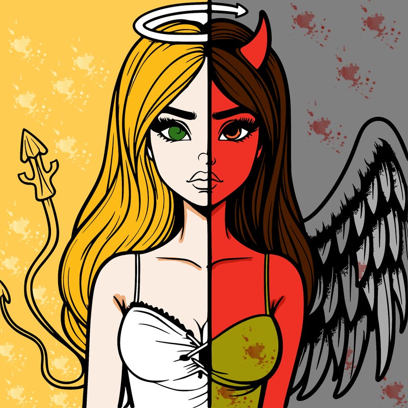 devil vs angel realistic girl