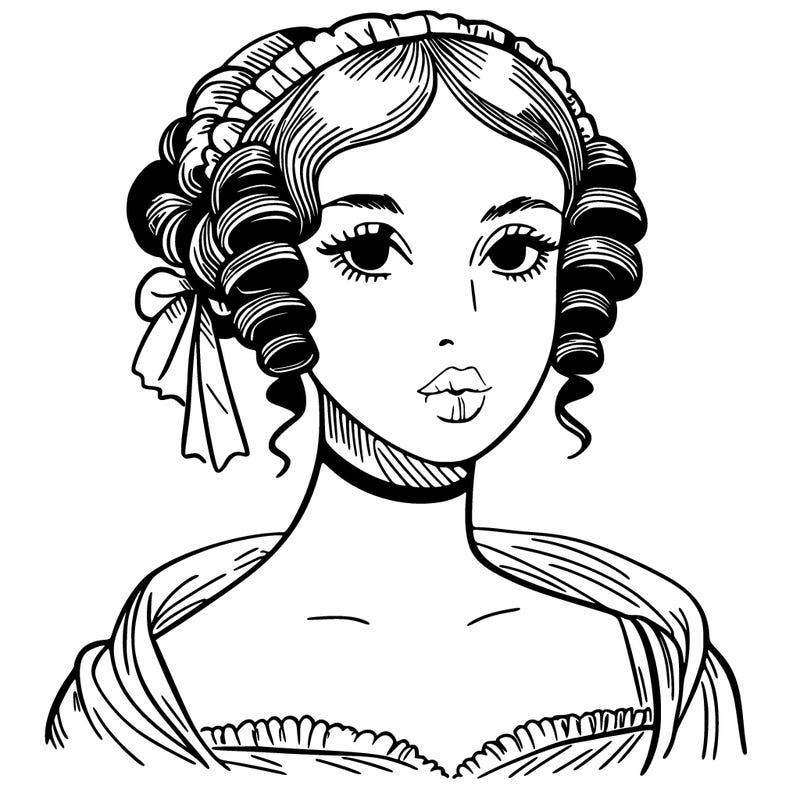 regency girl with lips